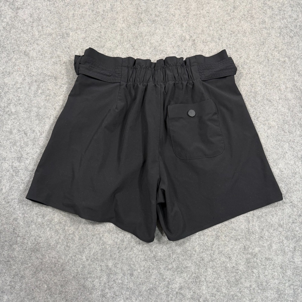 Athleta Black Skyline High Rise Tie Waist Paperbag Shorts II Women's Size 2 - Picture 5 of 7